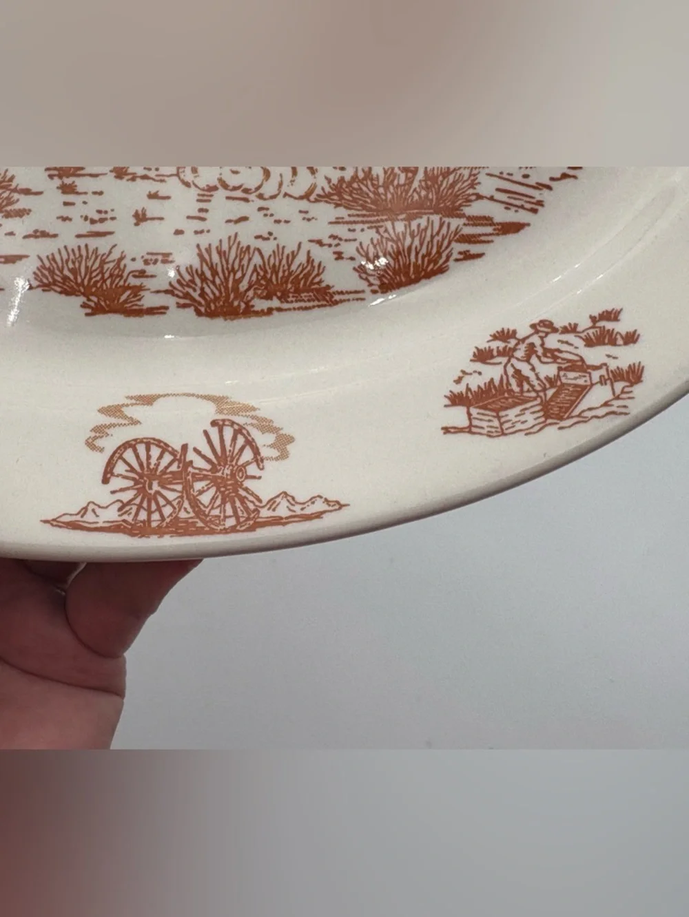 RARE Vintage Wallace China 49er Pattern Oval Serving Plate